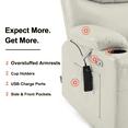 thumbnail image 6 of MCombo Power Recliner, Electric Swivel Glider Rocker Recliner Chair for Nursery with Vibration and Heat, USB Ports, Cup Holders and Pockets, Faux Leather 7785, 6 of 6