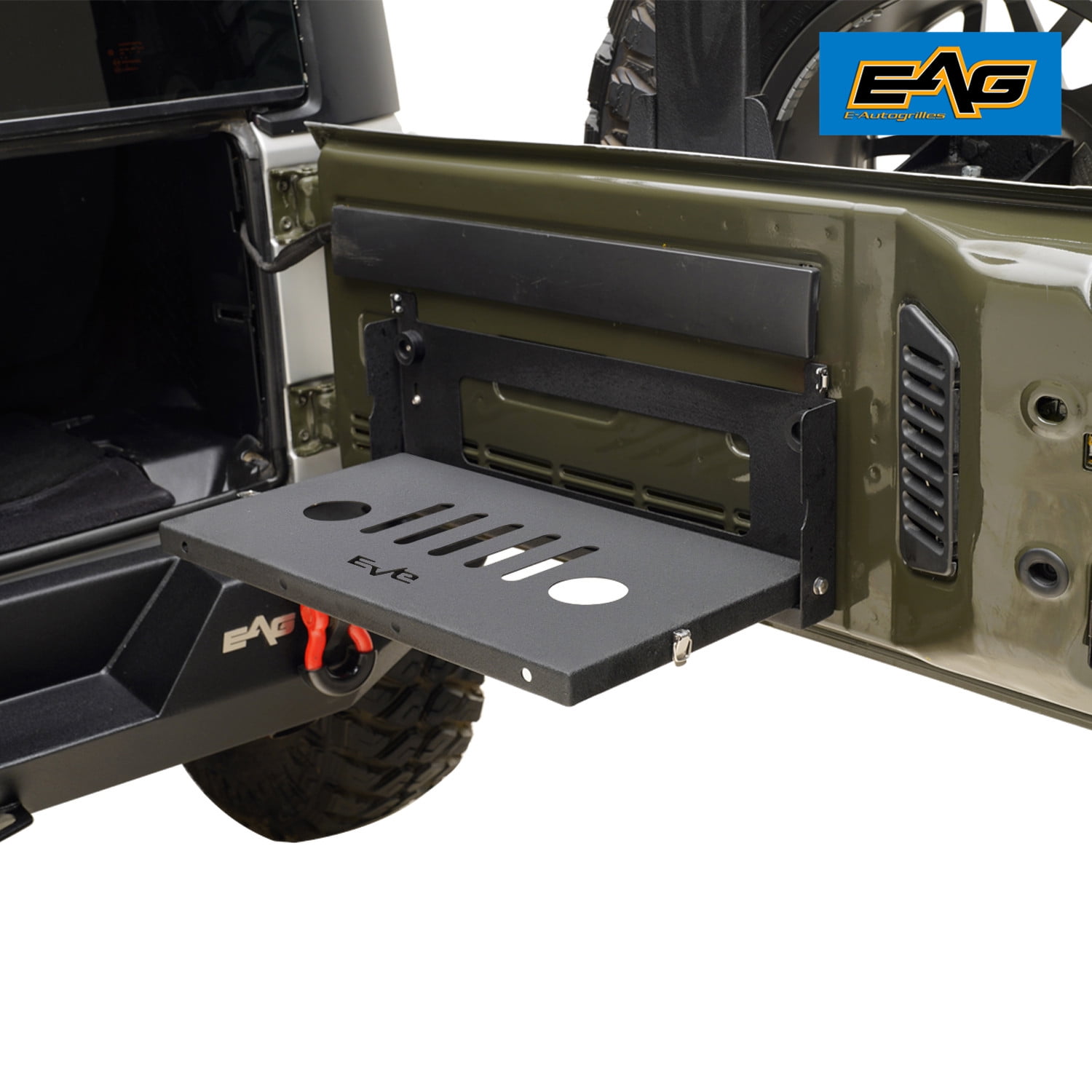 EAG 07-18 Jeep Wrangler JK Metal Tailgate Table Cargo - Walmart.com ...