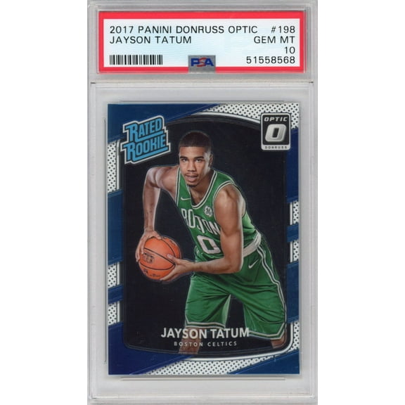 Graded 2017-18 Panini Donruss Optic Jayson Tatum #198 Rookie RC Basketball Card PSA 10 Gem Mint