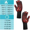 thumbnail image 3 of 1 par/2 piezas de guantes para barbacoa, guantes para asar a la parrilla, guantes para horno de barbacoa resistentes al calor, guantes ignífugos de cocina de 1472 °F/800 °C a prueba de, 3 of 6