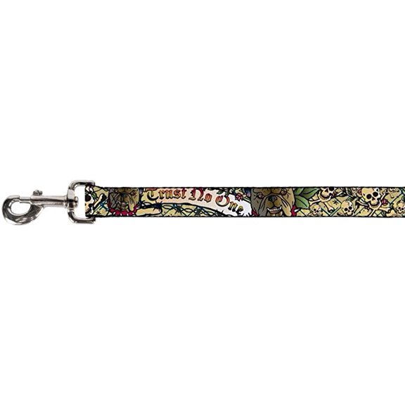 Buckle-Down Pet Leash - Trust No One Tan - 6 Feet Long - 1.5" Wide