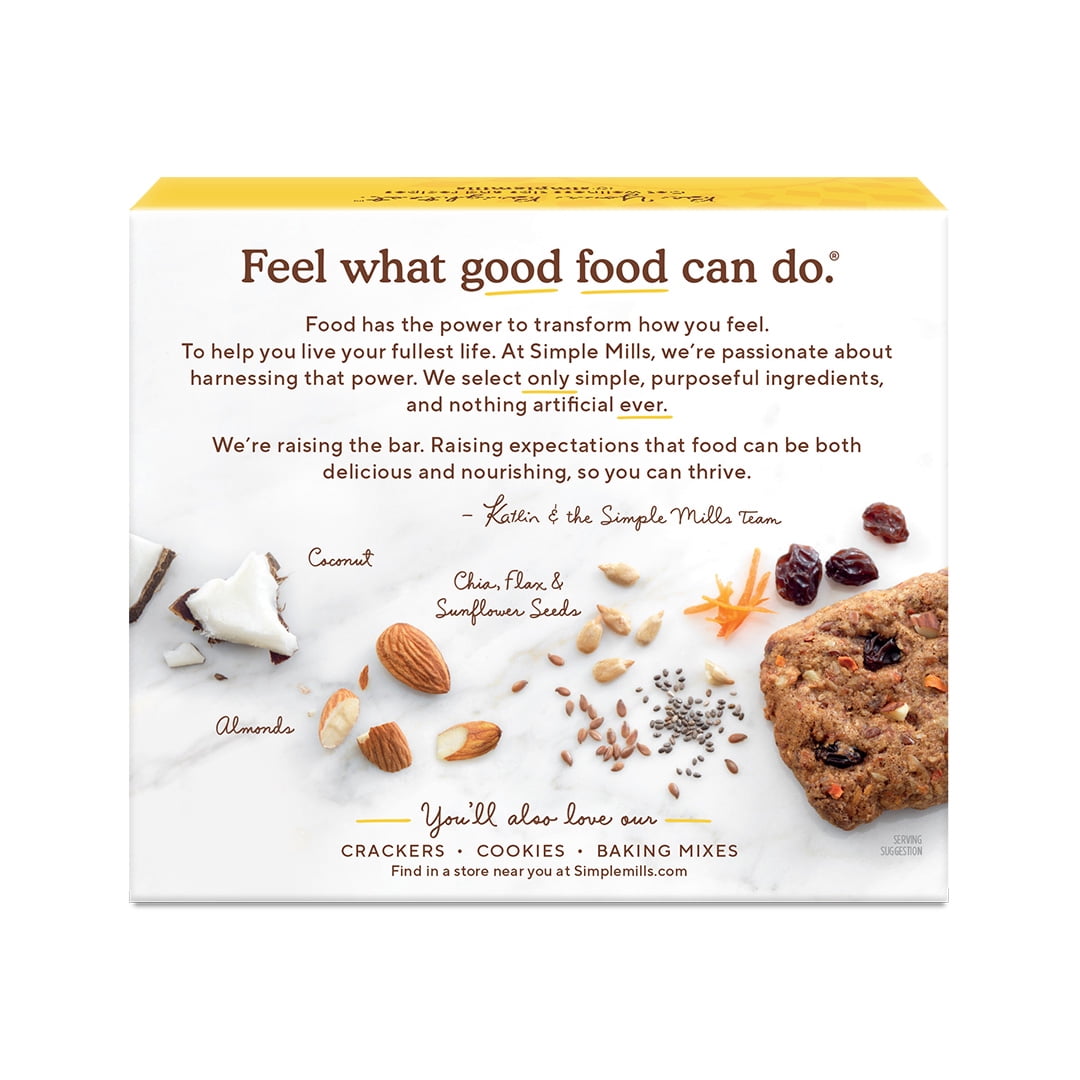 Pack of 6, Simple Mills Spiced Carrot Cake Soft Baked Bars, 5.99 oz