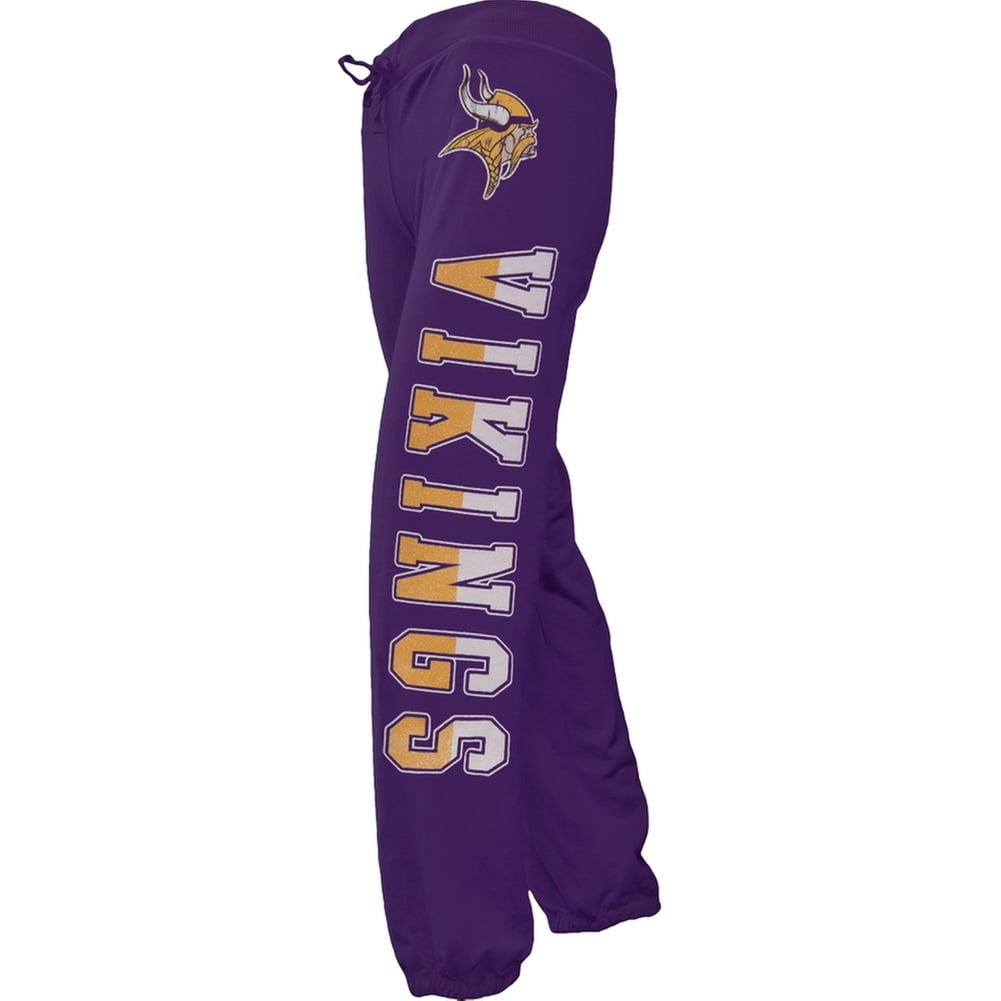 Minnesota Vikings Glitter Logo Girls Youth Sweatpants by