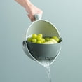 thumbnail image 4 of Tazón de colador / de cocina multifunción, lavabo de drenaje giratorio de doble capa, limpiar, lavar, mezclar , conveniente para lavar fr Verde BLESIY cesta de lavado de verduras, 4 of 8