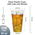 thumbnail image 2 of Vasos de plástico Dealusy de 24 onzas con tapas y pajitas, paquete de 100, 2 of 7