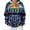 A Blue, variant on Ndbuld Jacket Women Long-Sleeve Hooded Drawstring Print Top With Large Check And Pockets,Blue,L