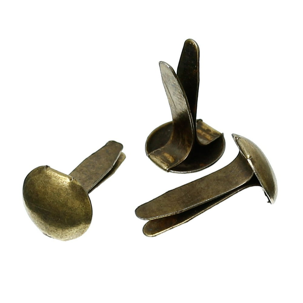 500 Paper Craft Fasteners Round Head Antiqued Brass Plated 1/2 Inches