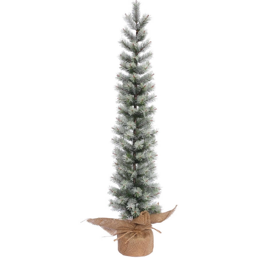 Vickerman 3' Frosted Narrow Pine Artificial Christmas Tree, Unlit ...