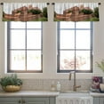 thumbnail image 3 of LALILO Kitchen Curtain Valance Medieval Castle Rod Pocket Window Curtain 52"x 18" Set of 2, 3 of 7