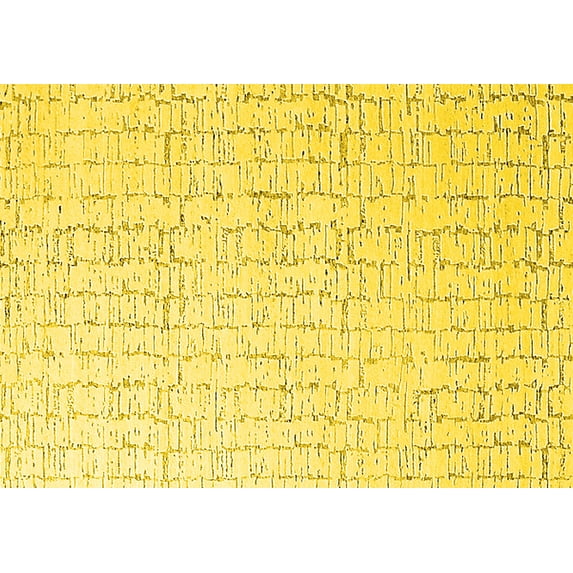 Ahgly Company Machine Washable Indoor Rectangle Solid Yellow Modern Area Rugs, 5' x 8'