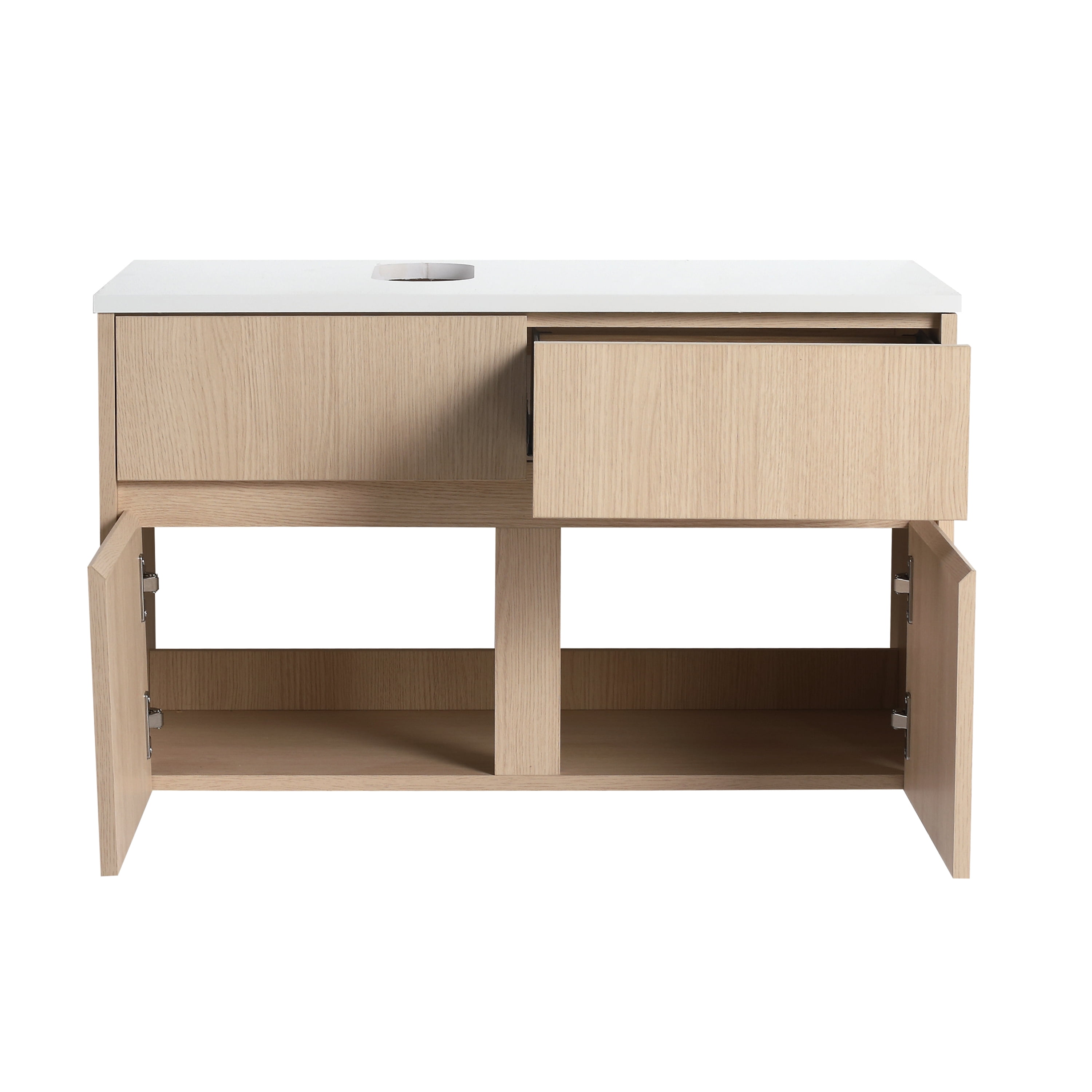 32(31-1/2") Inch Wall-Mounted Bathroom Vanity, 2-Soft Close Doors and 1-Drawer, KD-Packing, Particle Board (Vanity Only, Without Sink)