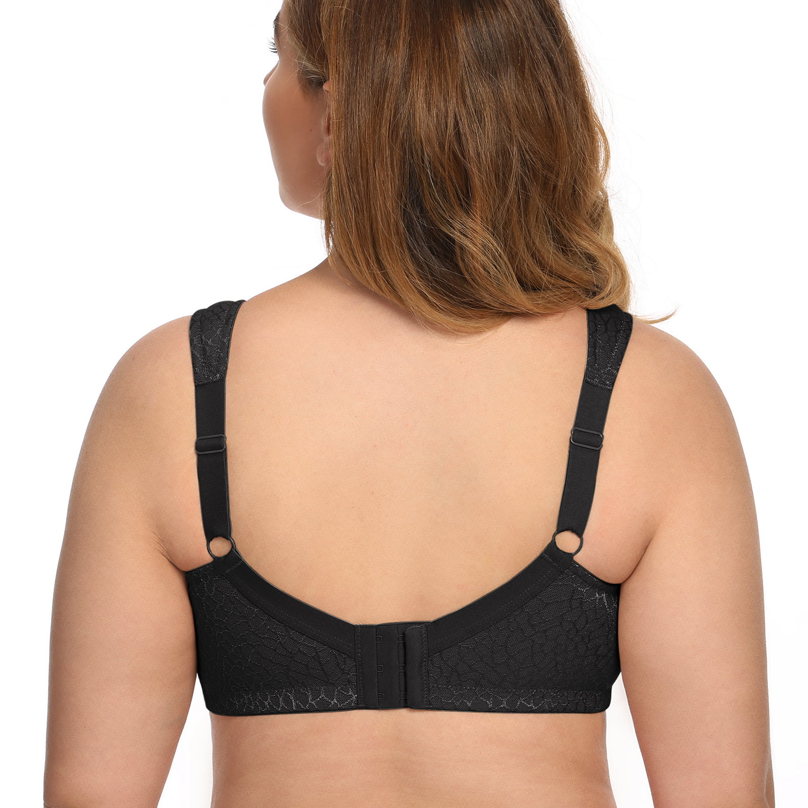 Exclare Women's Plus Size Comfort Full Coverage Double Support Unpadded  Wirefree Minimizer Bra (44B, Toffee) 