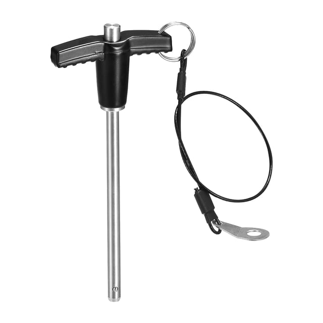 Unique Bargains T Handle Lock Pins, 15/64' Pin Dia. 3-5/32' Usage Length Stainless Steel Push-Button Quick Release Pin