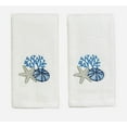 thumbnail image 5 of Serafina Home Summer Soft Absorbent Bathroom Coastal Guest Embroidered Fingertip Towels: Sea Life Shell Starfish Coral Design, 2 Piece 12" x 18" Inches (Antigua Tip), 5 of 5