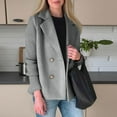 thumbnail image 4 of Women's Fashion Casual Solid Color Patchwork Long Sleeve Jacket for Fall and Winter Wear, Stylish and Comfortable,Gray,S, 4 of 7
