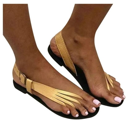 

LEEy-World Women Shoes Summer Flat Sandals for Women Open Toe Braided Zipper Comfortable Espadrille Gladiator Sandal