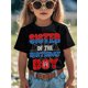 thumbnail image 1 of Camiseta con gráfico estético divertido para niños con diseño de telaraña para fiesta de cumpleaños de la hermana del cumpleañero, camisetas populares para niños, camisetas de estilo callejero, tops, 1 of 6