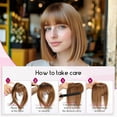 thumbnail image 6 of EMMOR Clip in Bangs, 100% Human Hair Bangs with 3 Non-slip Clips, 360 ° Cover Top HairPieces with 5 inch Wispy Fringes for enhancing Women's Facial Features(Ombre Ash Blonde), 6 of 10