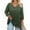 Army Green, variant on WTOBBY Women's Plus Size Solid Color Tunic Hollow V-Neck 3/4 Sleeve Shirt Casual Elegant Top with Flattering Loose Fit,Army Green L