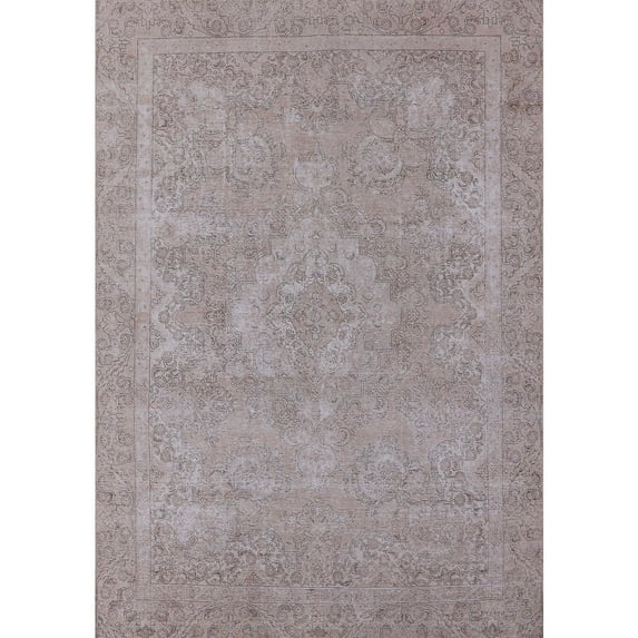 Ahgly Company Indoor Rectangle Mid-Century Modern Silver Pink Oriental Area Rugs, 5' x 7'