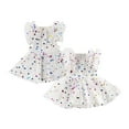 thumbnail image 4 of XIMIN Girls Birthday Party Dress Butterfly Daisy Polka Dots Embroidery Princess Confetti Tulle Wedding Pageant Evening Gown for Newborn Photography Props (0-3 Months, White), 4 of 7