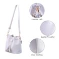 thumbnail image 5 of Sanviglor Crossbody Bag for Women Tassel Bucket Bag Drawstring Satchel Bag PU Leather Shoulder Handbag White, 5 of 6