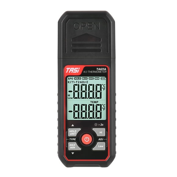 TASI Single Channel K/J Thermocouple Temperature Meter - TASI TA611A, Measures Surface Temperatures 0~60℃, Contact Thermometer, Battery Not Included, Ideal for Molds, Compact Design