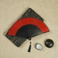 thumbnail image 4 of Handmade Oriental Folding Fan Set With Tassels Carved Design Traditional Silk Paper Fans For Wedding Party Home Decoration, 4 of 5