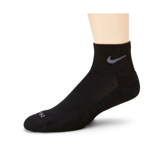 Nike - Nike Dri-Fit Half Cushion Quarter Socks (3 Pack) Black SX4835 ...