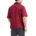 thumbnail image 6 of Unisex Short Sleeve Chef Coat, Waterproof Oil-Resistant Button Front Lightweight Kitchen Uniform for Men and Women Restaurant Hotel,Red XL, 6 of 6