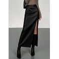 thumbnail image 4 of PRETTYGARDEN Womens Faux Leather Skirt Fall Bodycon High Waisted Slit Dressy Casual Winter Maxi Long Pencil Skirts, 4 of 9