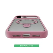 onn MagSafe Compatible Phone Case with Kickstand for iPhone 17 Pro Max - Pink/Frosted Clear