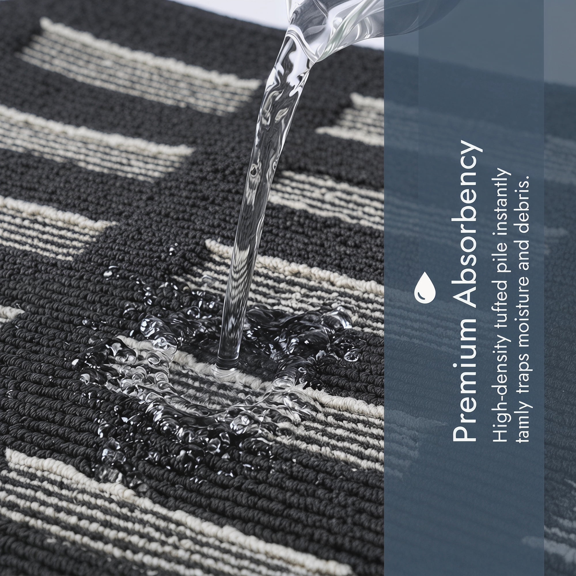 Unique Bargains Geometric Door Mat Indoor Outdoor Waterproof Welcome Mat Black 32" x 20"