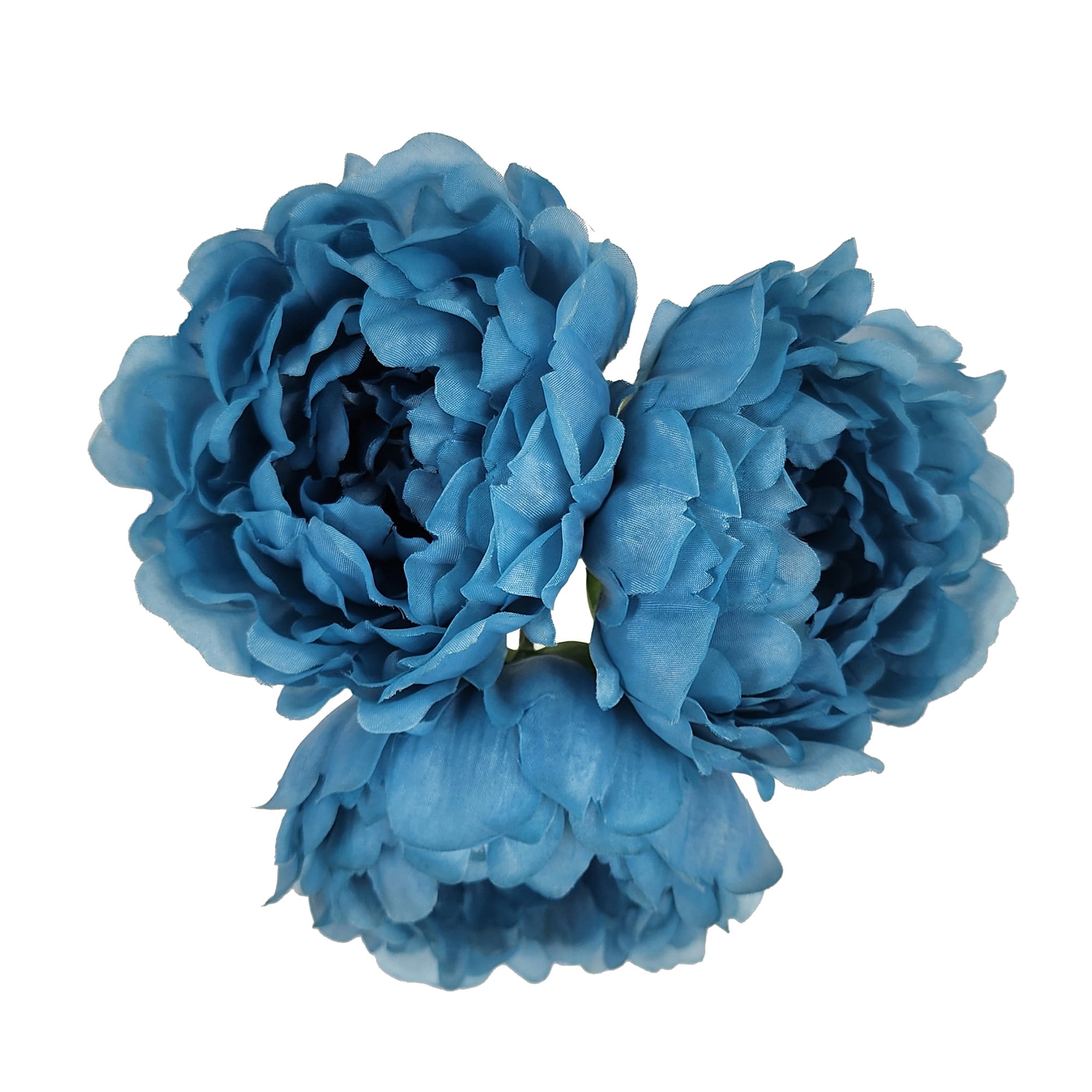 Mainstays 10.5" Tall Artificial Polyester Teal Peonies, Indoor Flowers Bouquet