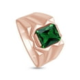 thumbnail image 4 of AFFY 8x10 mm Simulated Birthstone Men's Ring Emerald In 14K Rose Gold Plated 925 Sterling Silver. Ring Size 11, 4 of 6