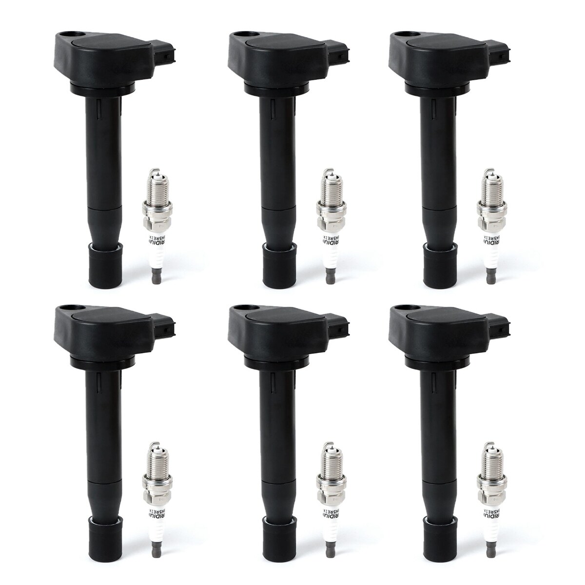 POLARPRA Ignition Coil & Iridium Spark Plug Set, 6pcs for Honda Accord, Odyssey, Acura UF242