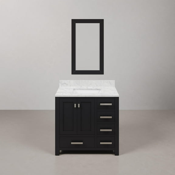 Water Creation Madison 36" Wood Single Bathroom Vanity in Espresso & Chrome