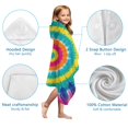 thumbnail image 7 of Colorful Rainbow Tie Dye Spiral Pattern Hooded Bath Towel，50"x30" for Ages 3 To 12 Kids, Quick Dry Lightweight Soft Microfiber Hood Beach Towel Cover Up for Kids, 7 of 7