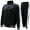 Black, variant on Men's Striped Athletic Running Jogging Gym Slim Fit Sweat Track Suit Set (Navy, 2XL)