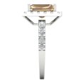 thumbnail image 3 of 3.84ct emerald cut yellow moissanite 18k white gold halo Bridal Wedding Engagement Promise Anniversary Ring for Women, 3 of 7