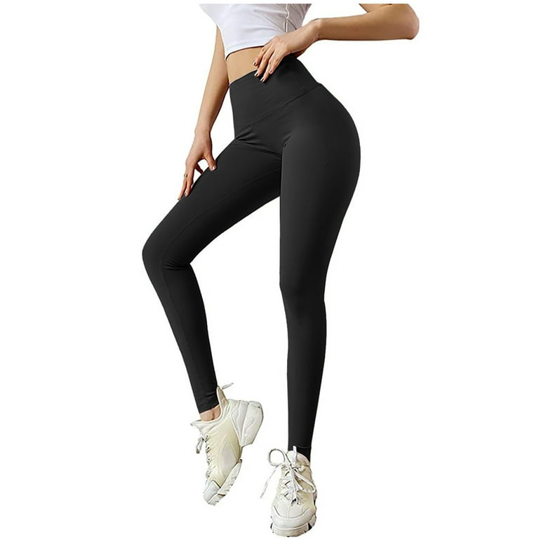 Abcnature Yoga Pants for Women with Pockets, High Waisted Athletic Running  Workout Leggings 7/8 Length, Ladies Hip Lifting Elastic Leggings with Bow  Black L 