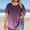 Deep Purple, variant on 4X Women's Plus Size Clothes Under $10 Short Sleeved Round Neck Button Up Pleated T-shirt Top