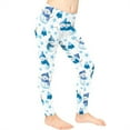 thumbnail image 3 of COEQINE Snowman Xmas Tree Blue Girls Leggings High Waist Stretch Christmas Snowflake Yoga Pants Soft Tummy Control Sport Legging, for 10-11 Years Kids Girls, 3 of 7
