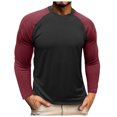 thumbnail image 2 of Tisuna Fall T-Shirts For Mens Comfortable Crew Neck Tops Men Color Blocking T Shirts For Athletic Casual Size M, 2 of 5