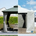 thumbnail image 6 of Gazebo Accessories 10' x 10' Double Roof Universal Winter Gazebo Cover for Hardtop Gazebos,Enclosed Cover with Sidewalls and Mesh Windows Waterproof (White), 6 of 6