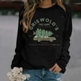 thumbnail image 2 of Chandails en Molleton de Noël pour Femmes Mode Loisirs Col Rond Manches Raglan Impression Lettres Sans Capuchon Pullovers, 2 of 4