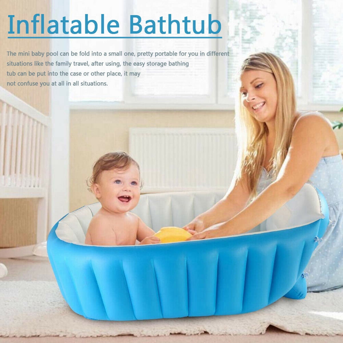 Inflatable Bathtub For Kid Baby Bath Portable Washbowl Shower Swimming Pool NEW 