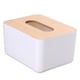 thumbnail image 1 of Caja de Pañuelos, Dispensador de Toallitas, Plástico + Bambú, 16 x 12,5 x 9,5 cm TUNC Sencillez, 1 of 5