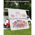 thumbnail image 3 of 4th of July RV Awning Sun Shade Screen 9'X7' American Flag Fireworks Mesh Sunscreen Patriotic Stars Poppy Awning Shade Screen with Zipper UV Blocker Completed Kits for RV Motorhome Camper, 3 of 7