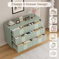 thumbnail image 2 of Commode Cannelée à 6 Tiroirs, Grand Commode Moderne en Bois avec Poignée en Métal, Commode pour Chambre, Salon, Couloir, Vert, 2 of 8